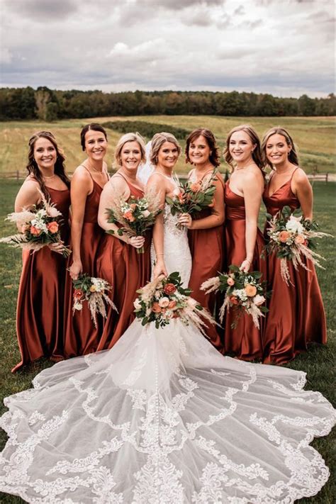 33 Ravishing Rust Bridesmaid Dresses for Every Shade of Fall