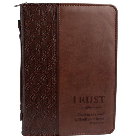 34Trust34 Brown Tile Design Bible Book Cover Proverbs 35 Medium Reader