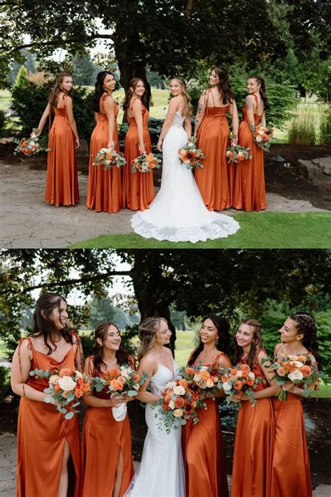 35 Burnt Orange Bridesmaids Dresses for a Fall Wedding