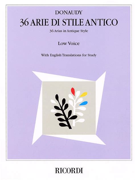 36 Arie di Stile Antico: Low Voice Ebook PDF