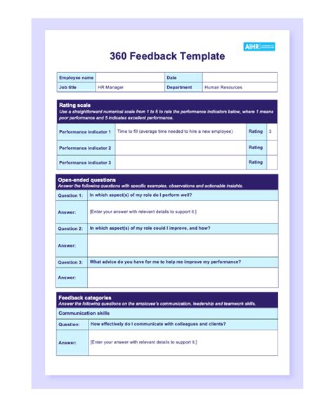 360 Feedback Templates