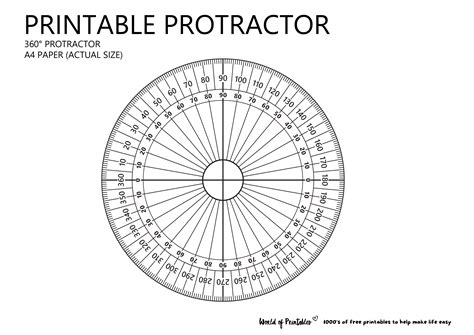 360 degree printable protractor PDF