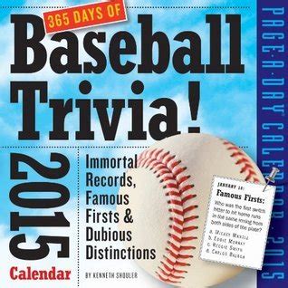 365 days of baseball trivia 2015 calendar Epub