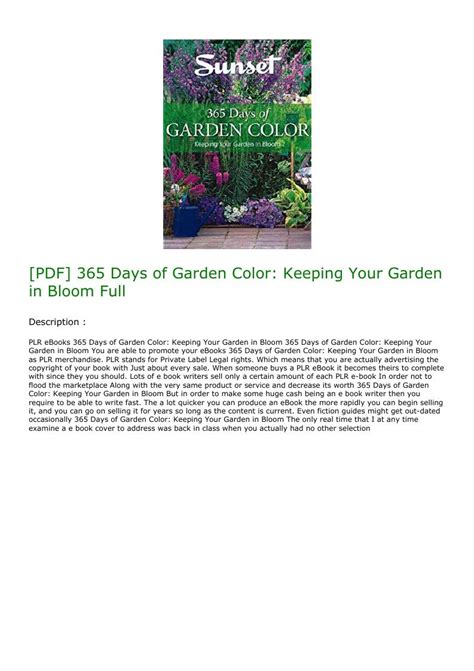 365 days of garden color keeping your garden in bloom Doc