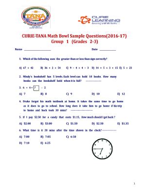 3RD GRADE MATH BOWL QUESTIONS Ebook Kindle Editon