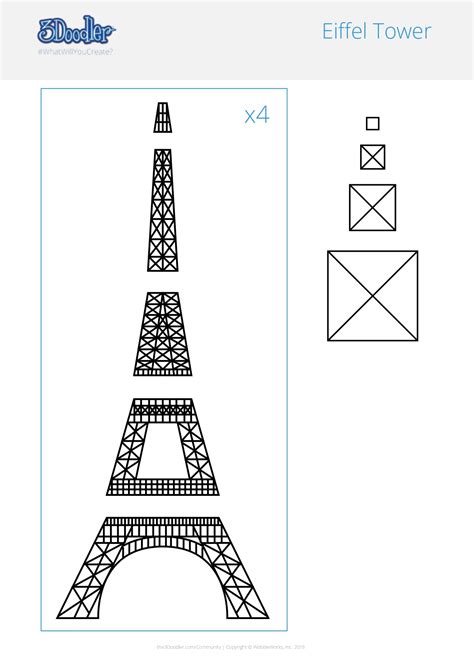 3doodler Eiffel Tower Template