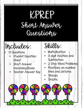 3rd Grade Kprep Short Answer Practice Kindle Editon