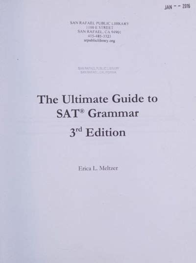 3rd edition the ultimate guide to sat grammar Epub