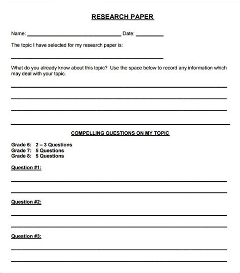 3rd grade outline for research paper Doc