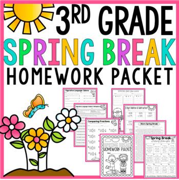 3rd grade spring break homework packet PDF