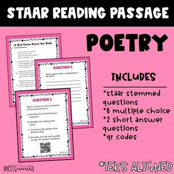 3rd grade staar poetry passage Kindle Editon