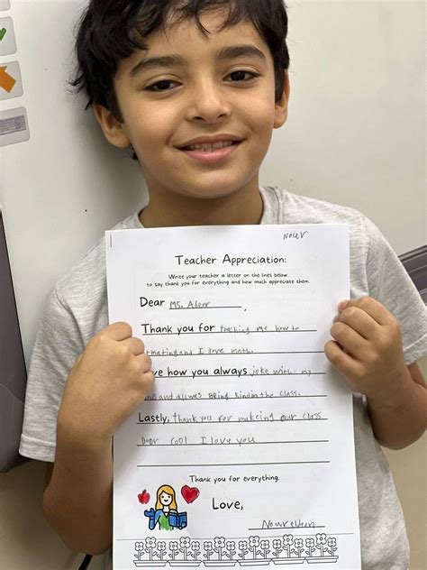 3rd grade thank you letter sample PDF