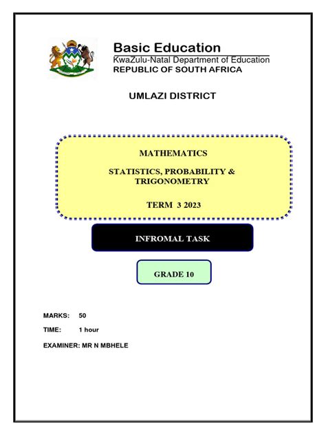 3rd term math paper grade 10 Reader