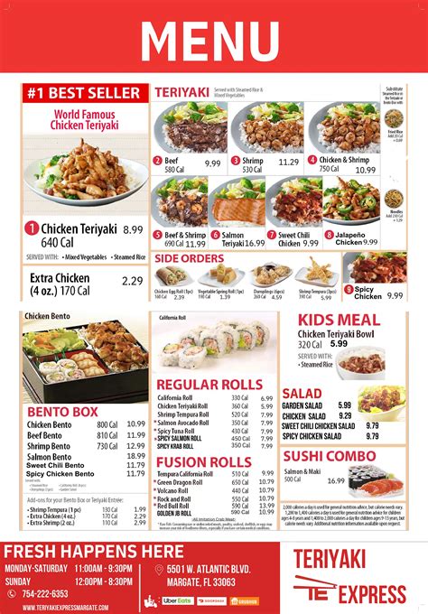 4 Essential Tables for Teriyaki Express Lovers