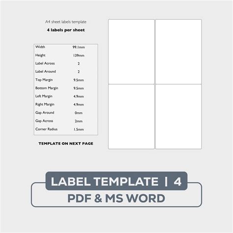 4 Label Template Word