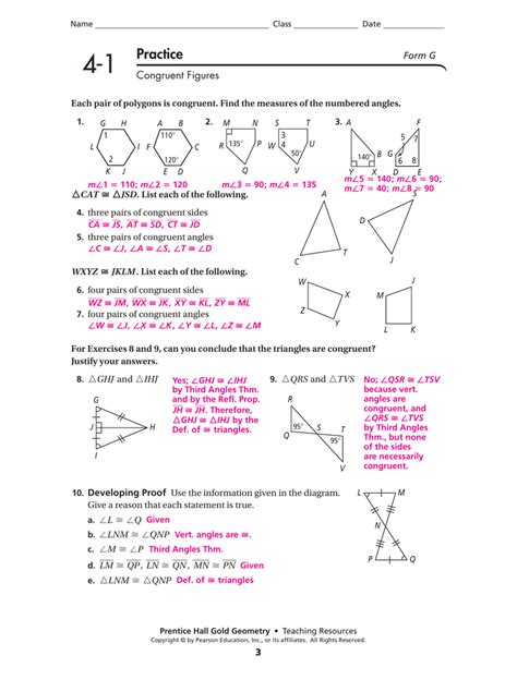 4 Practice Form G Answers Doc