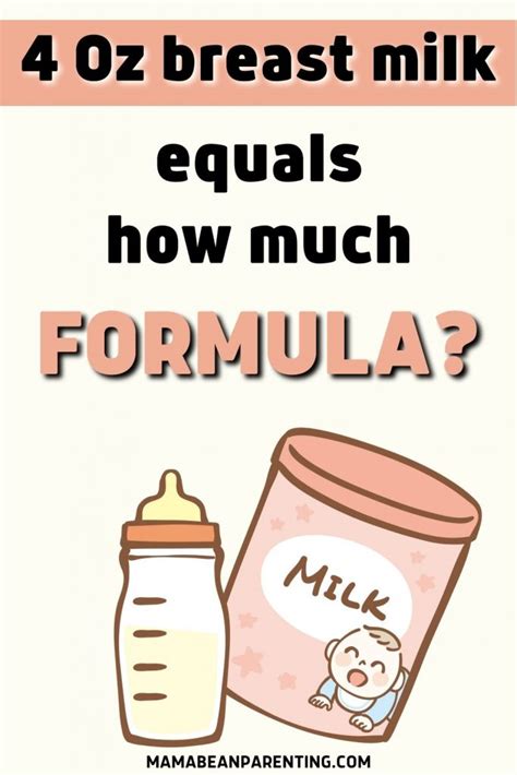 4 oz breast milk equals how much formula