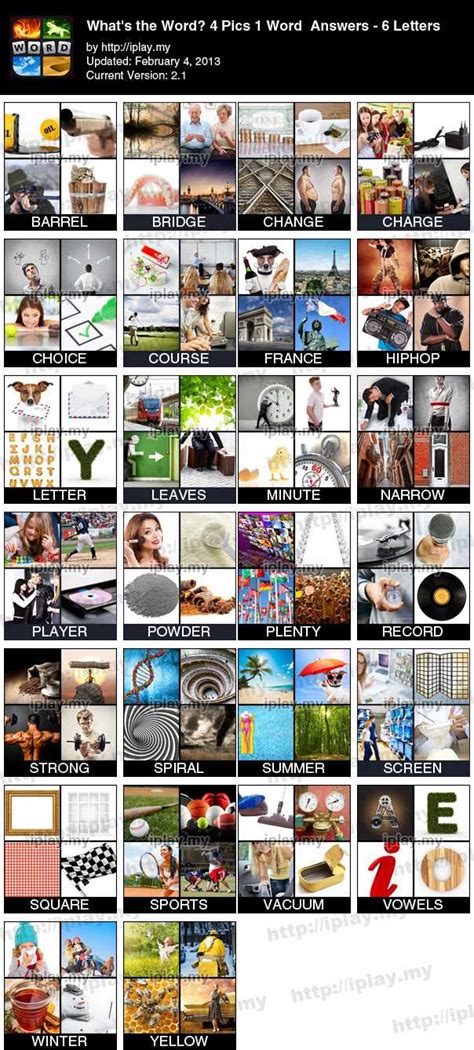 4 pics 1 word answer list Epub