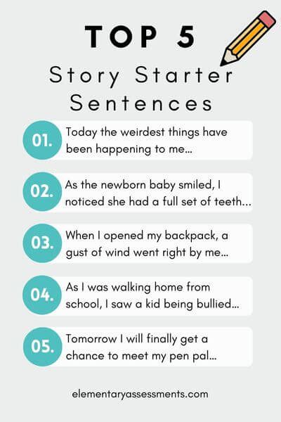 4 sentence hooks story starters Reader