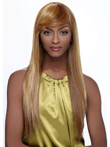 4000+ Polite Blonde Straight Long African American Wigs