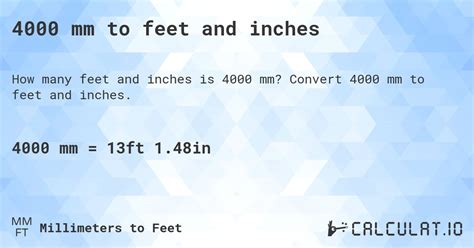 4000mm in Feet: A Comprehensive Guide