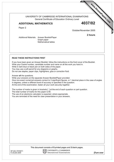 4037 additional mathematics papers xtremepapers Reader