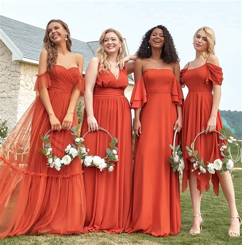 42 Captivating Burnt Orange Bridesmaid Dresses for Your Autumnal Wedding