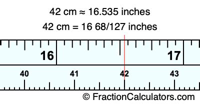 42 cm to inches