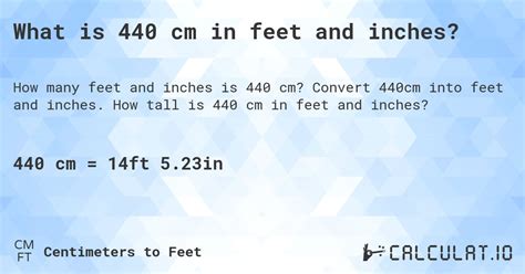 440 cm to Feet: A Comprehensive Guide