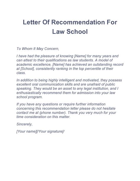 45 law school recommendation letters Reader