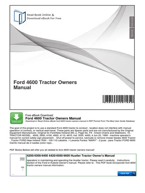 4600 Ford Tractor Manual Ebook PDF