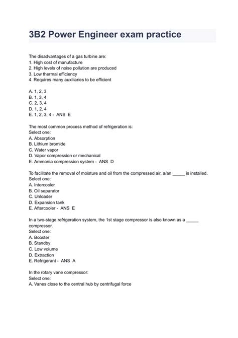 4TH CLASS POWER ENGINEERING EXAM QUESTIONS Ebook PDF