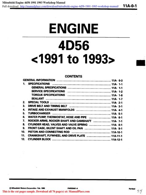 4d56 engine manual pdf Reader