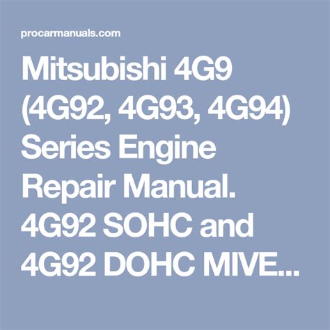 4g93 mivec engine for user guide Epub