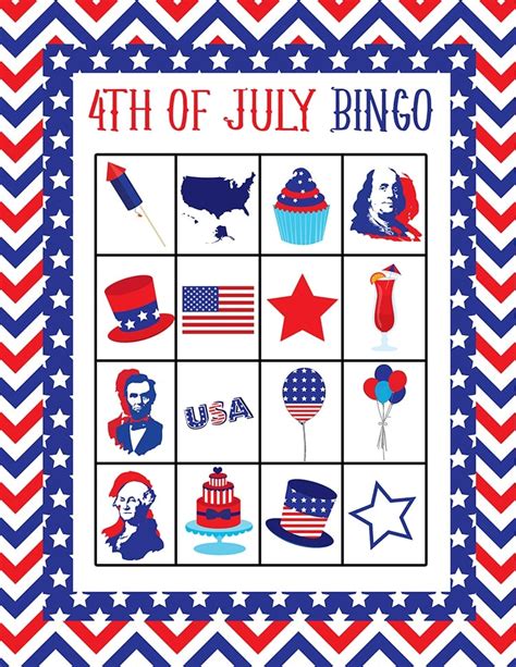 4th Of July Bingo Free Printable