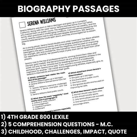 4th grade biography passages Epub
