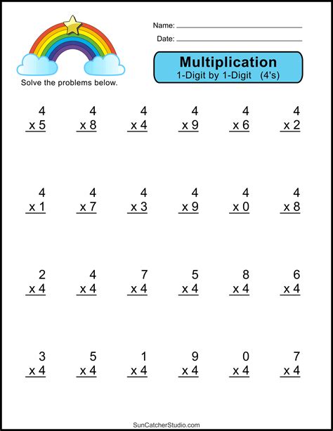 4th grade multiplication worksheets pdf PDF