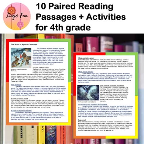 4th grade paired passages PDF