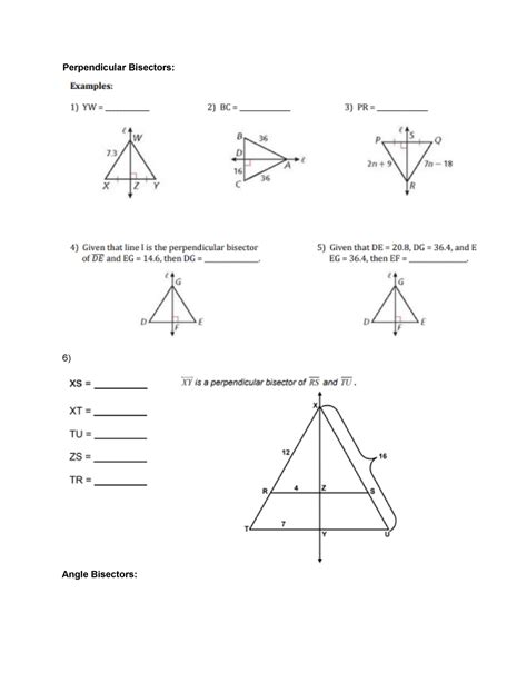 5 1 perpendicular and angle bisectors worksheet answer keys Reader