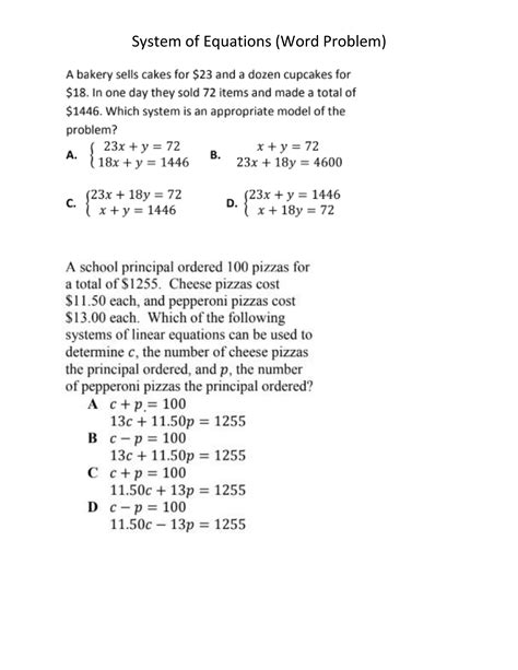 5 Captivating Systems of Equations Word Problems That Will Puzzle Your Mind