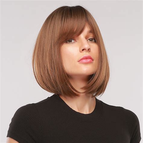 5 Fab Chin Length Straight Brown Wigs with Bangs in 2025