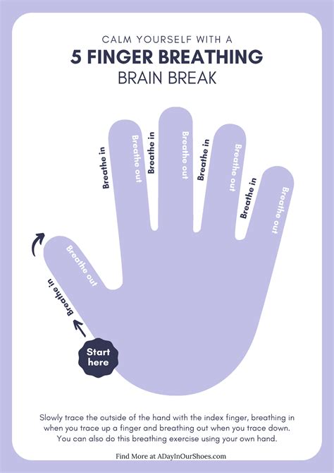 5 Finger Breathing Printable