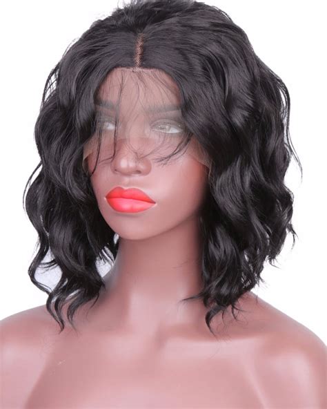 5 New Black Wavy Shoulder Length Synthetic Lace Wigs VS 2025