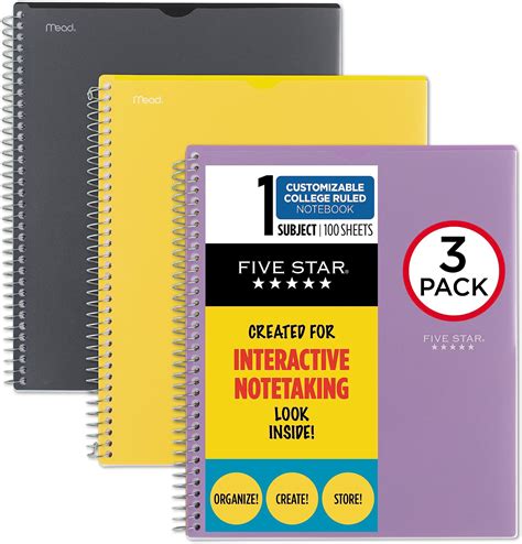 5 Star One Subject Notebook: The Ultimate Note-Taking Companion