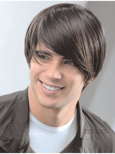 5 Stylish Brown Straight Remy Human Hair Men Wigs for 2025