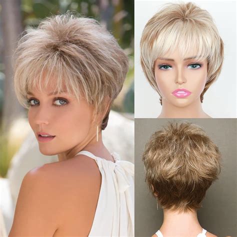 5 Superlative Blonde Short Straight with Bangs Wigs