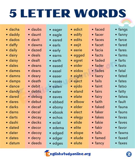 5 Letter Words With A And I