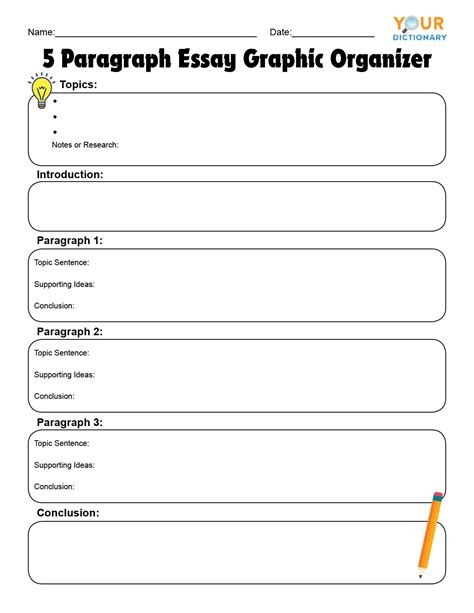 5 paragraph essay organizer template Doc