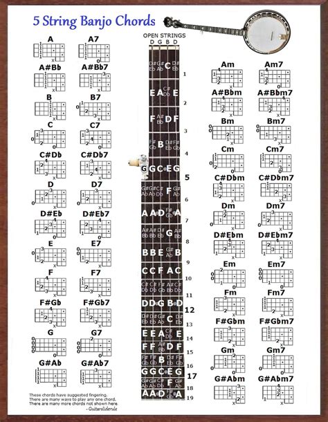 5 string banjo chord chart Kindle Editon