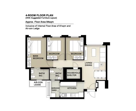 5-room Flat (90 sqm or less)